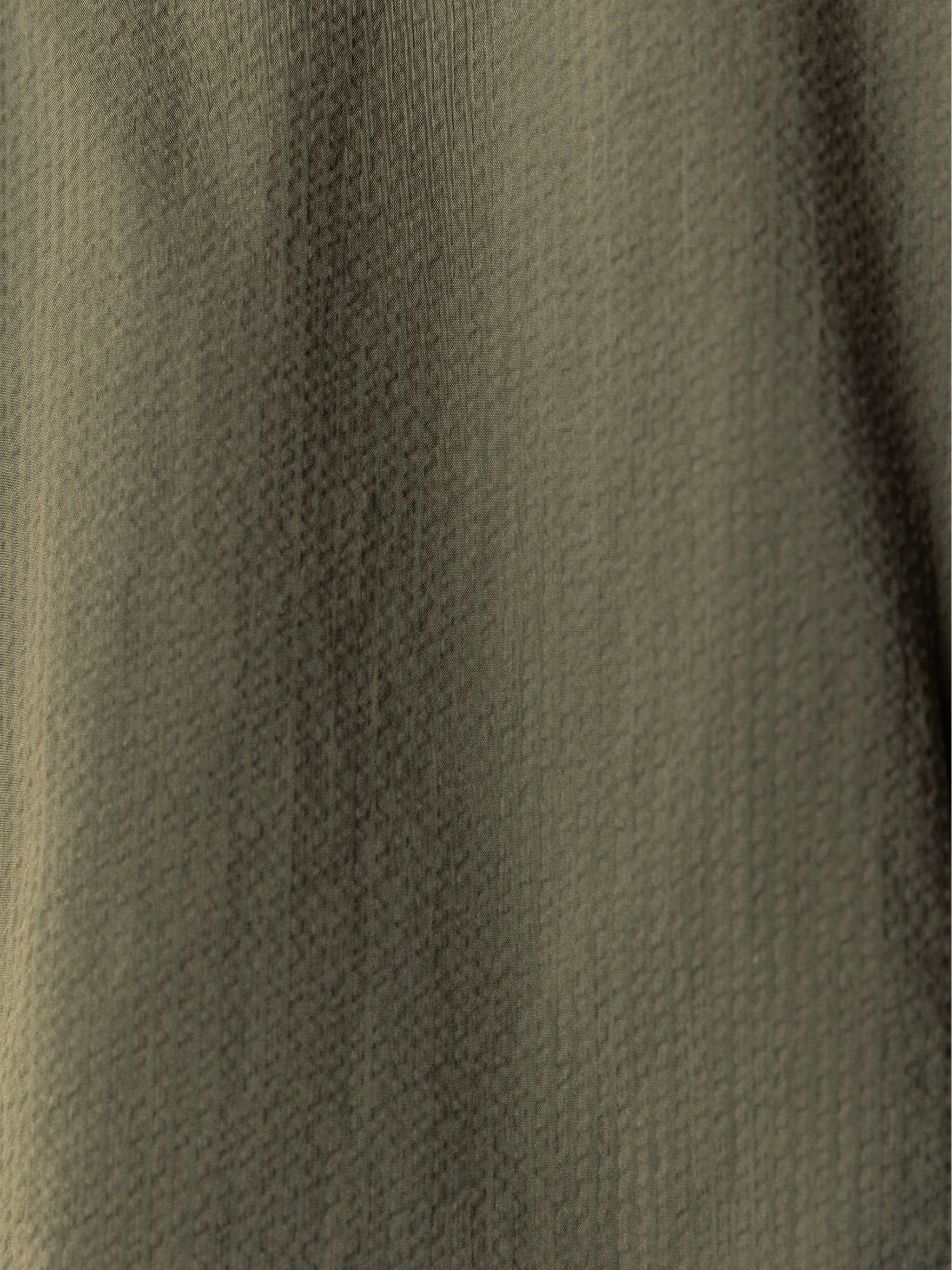 SeerTech™ Seersucker Collarless Short Sleeve Button Up - Khaki (Recycled)