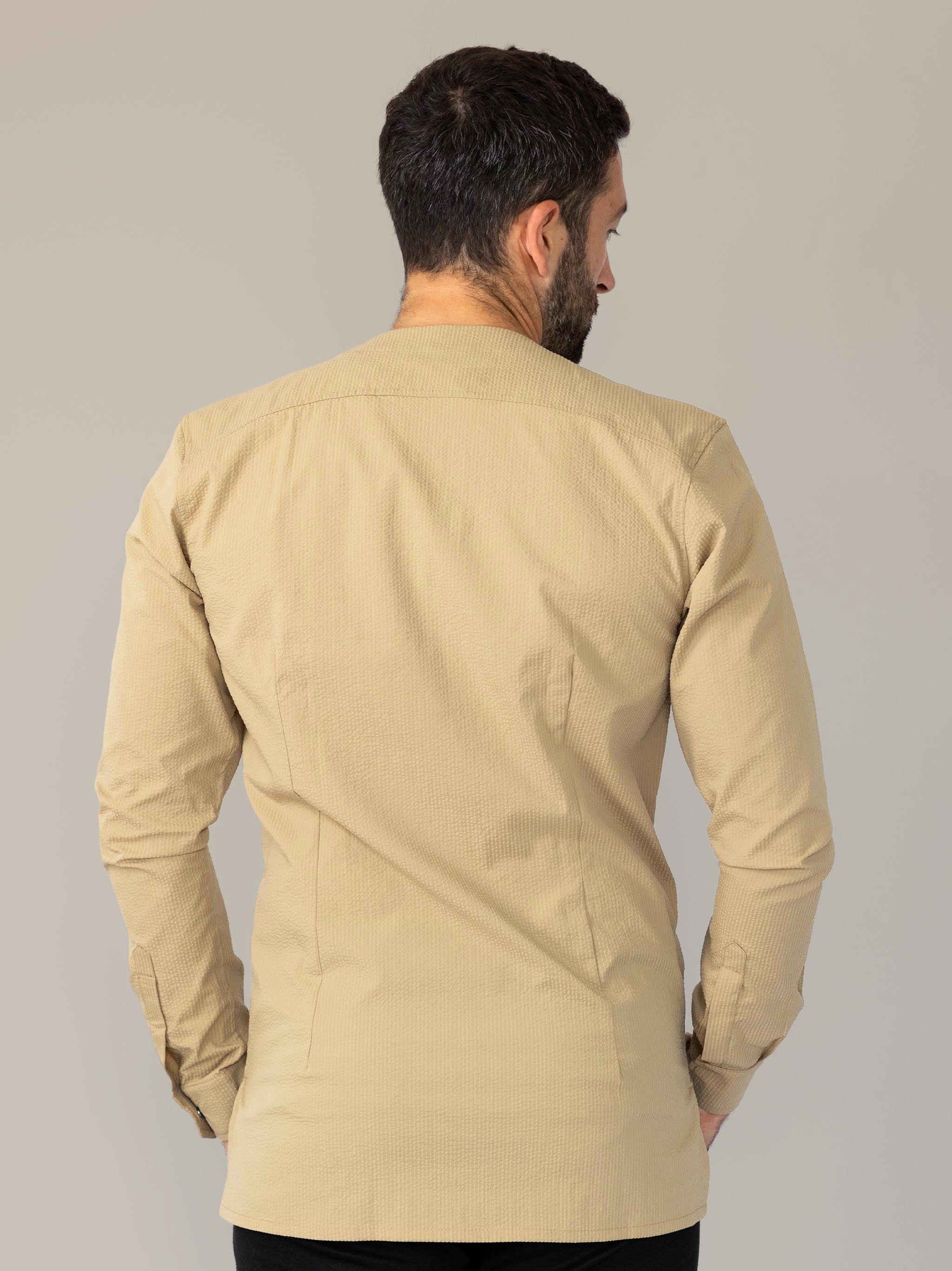 SeerTech™ Collarless Long Sleeve - Beige (Recycled)