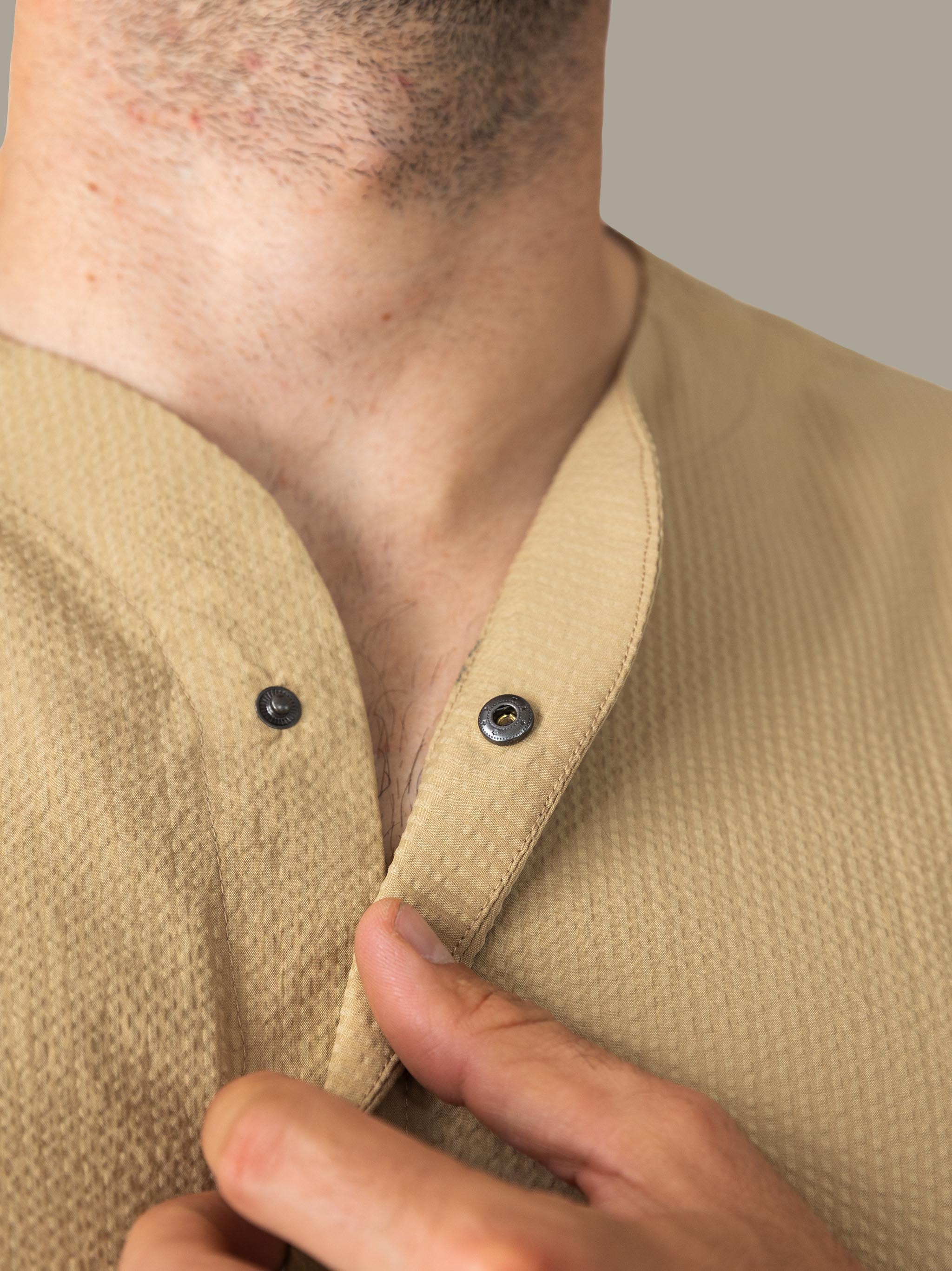 SeerTech™ Collarless Long Sleeve - Beige (Recycled)