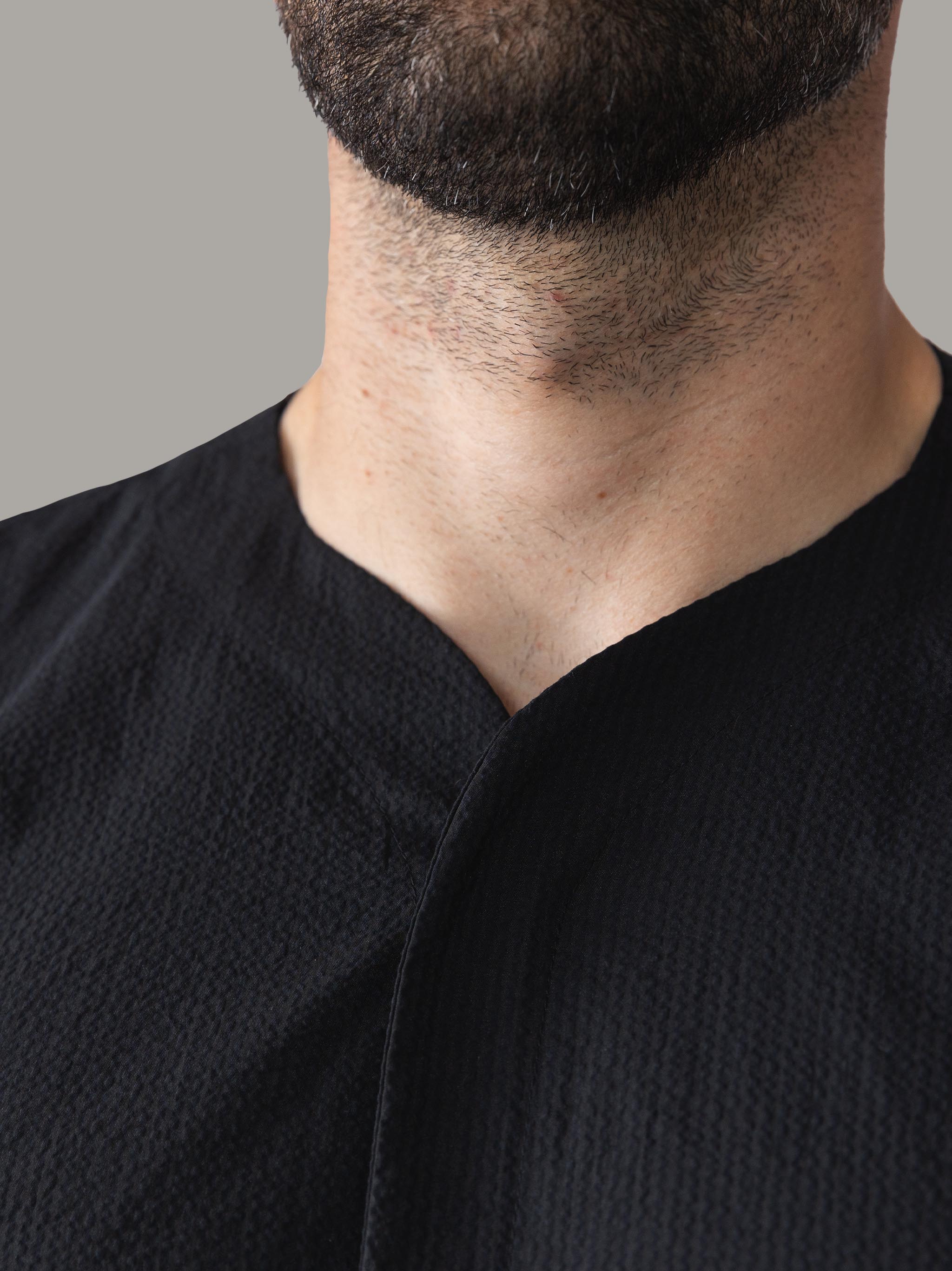 SeerTech™ Collarless Long Sleeve - Black (Recycled)