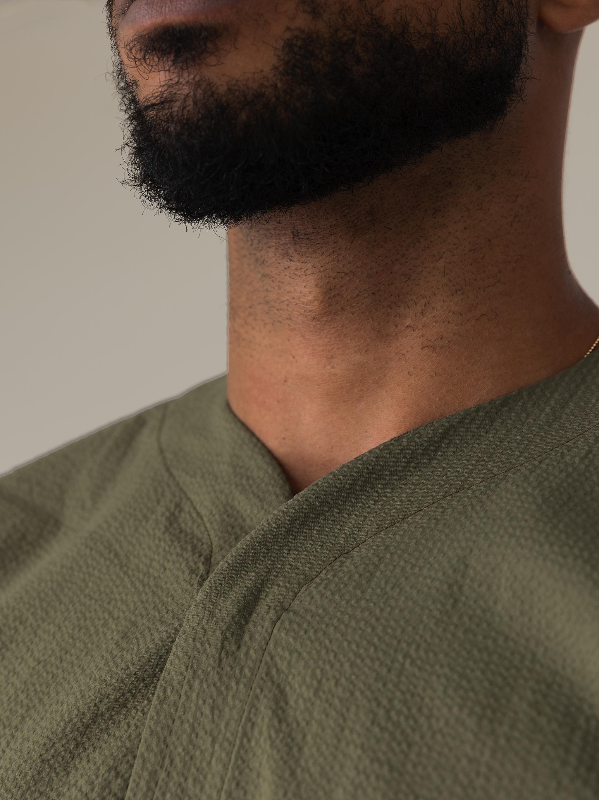 SeerTech™ Collarless Long Sleeve - Khaki (Recycled)