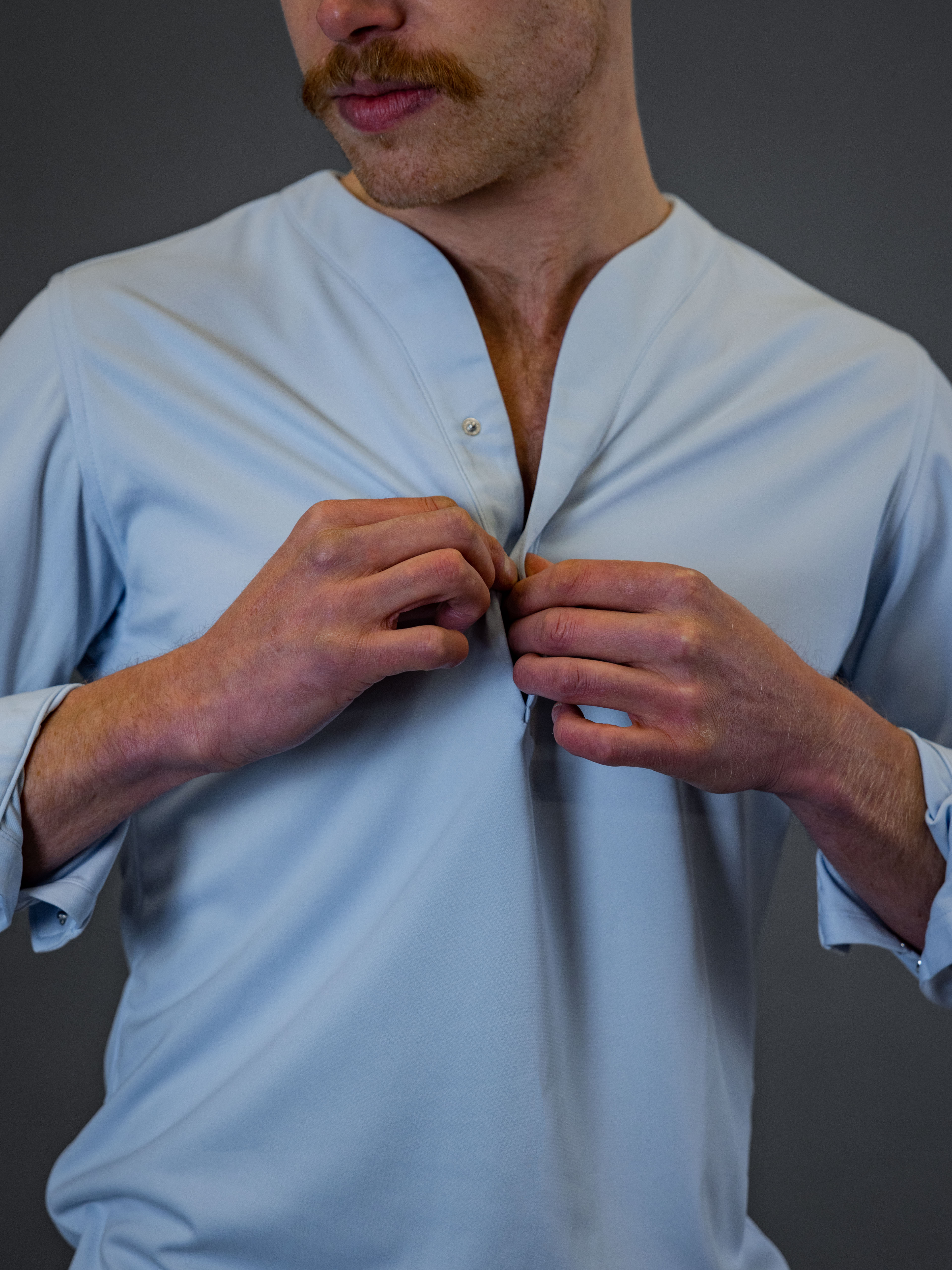 1.0 Collarless Future Short Sleeve - Navy Blue