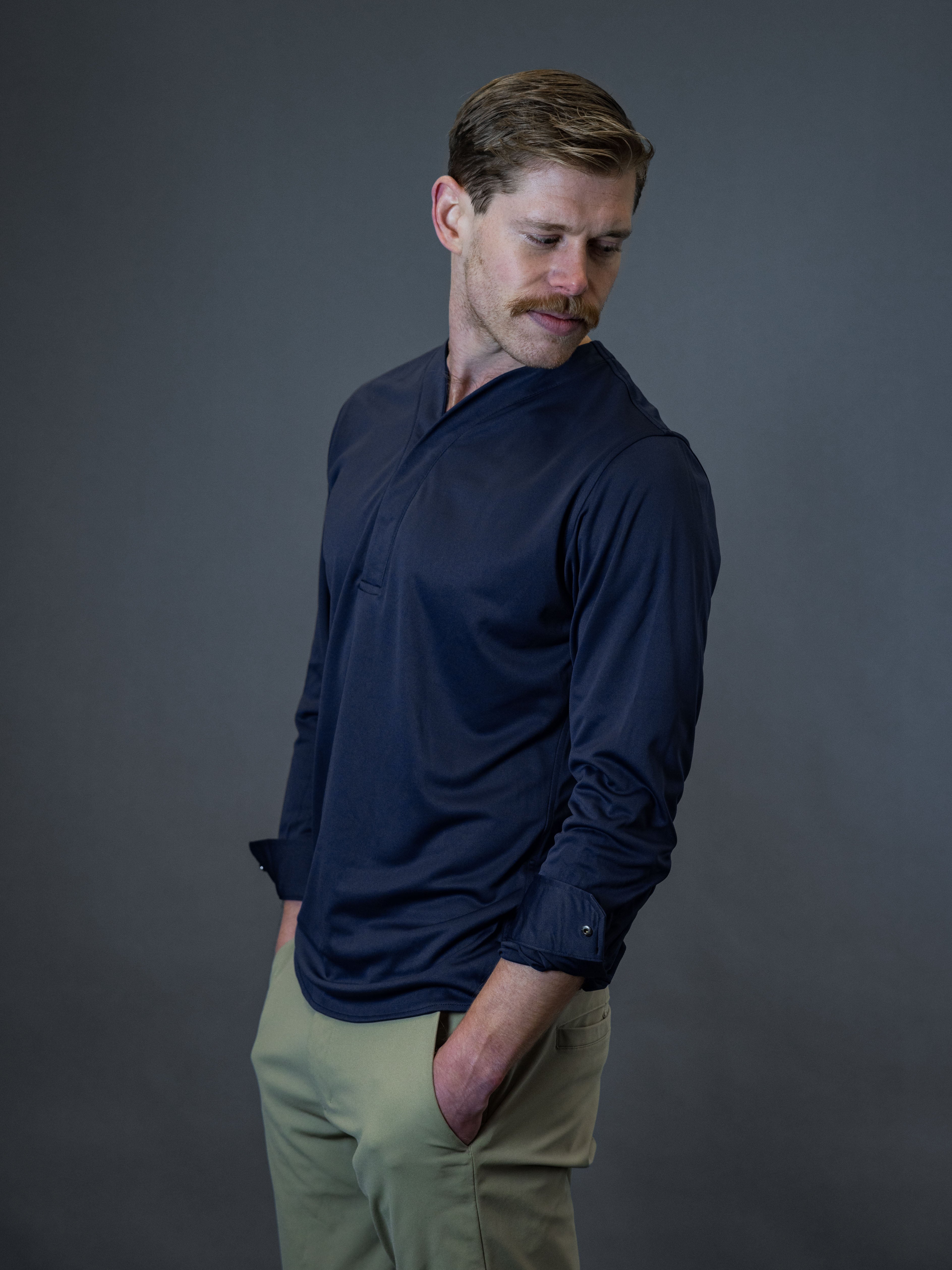 Hybrid 2.0 Popover Shirt - Navy (Recycled)