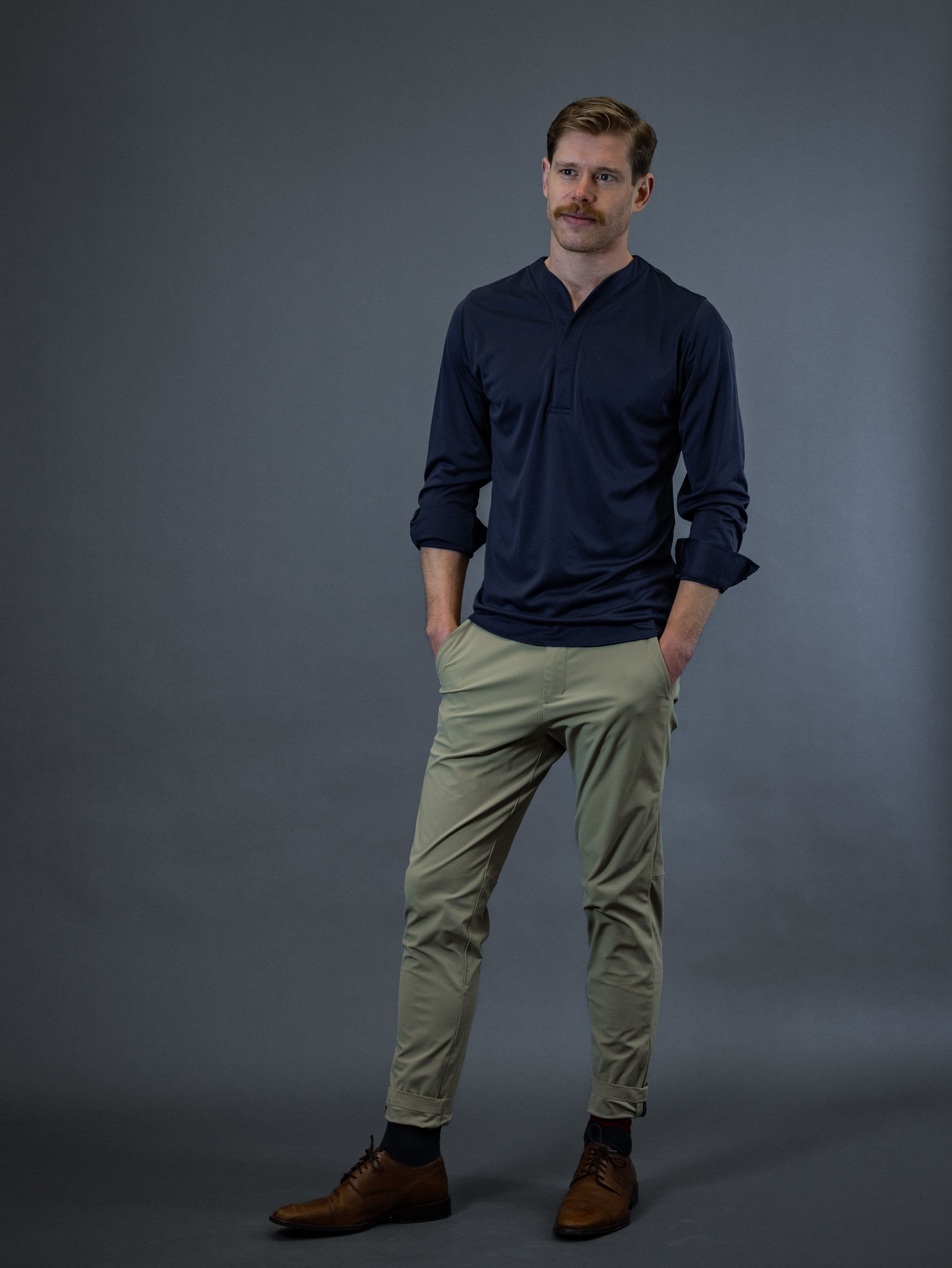 Hybrid 2.0 Popover Shirt - Navy (Recycled)