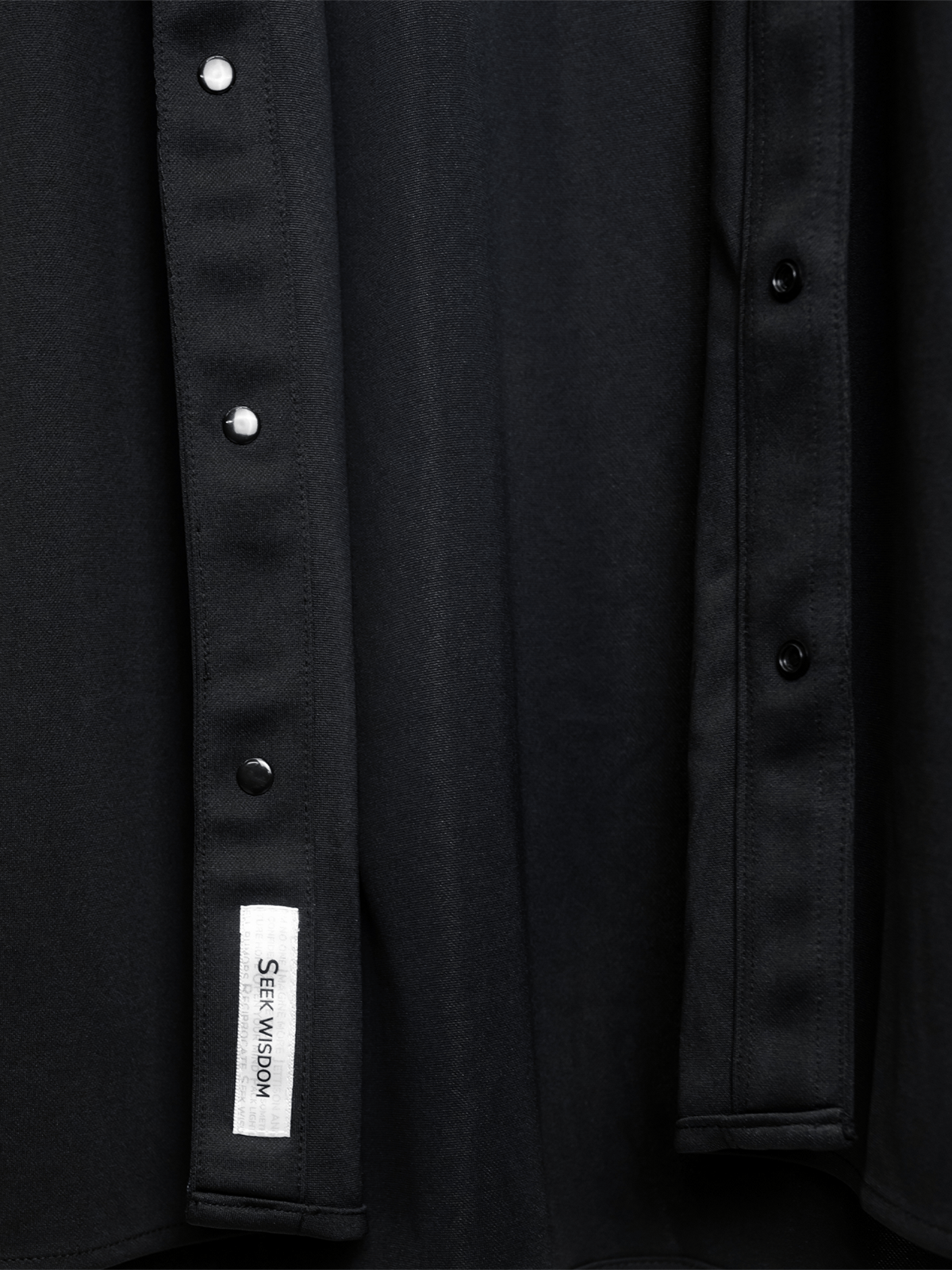 1.0 Collarless Dress Shirt Long Sleeve - Black