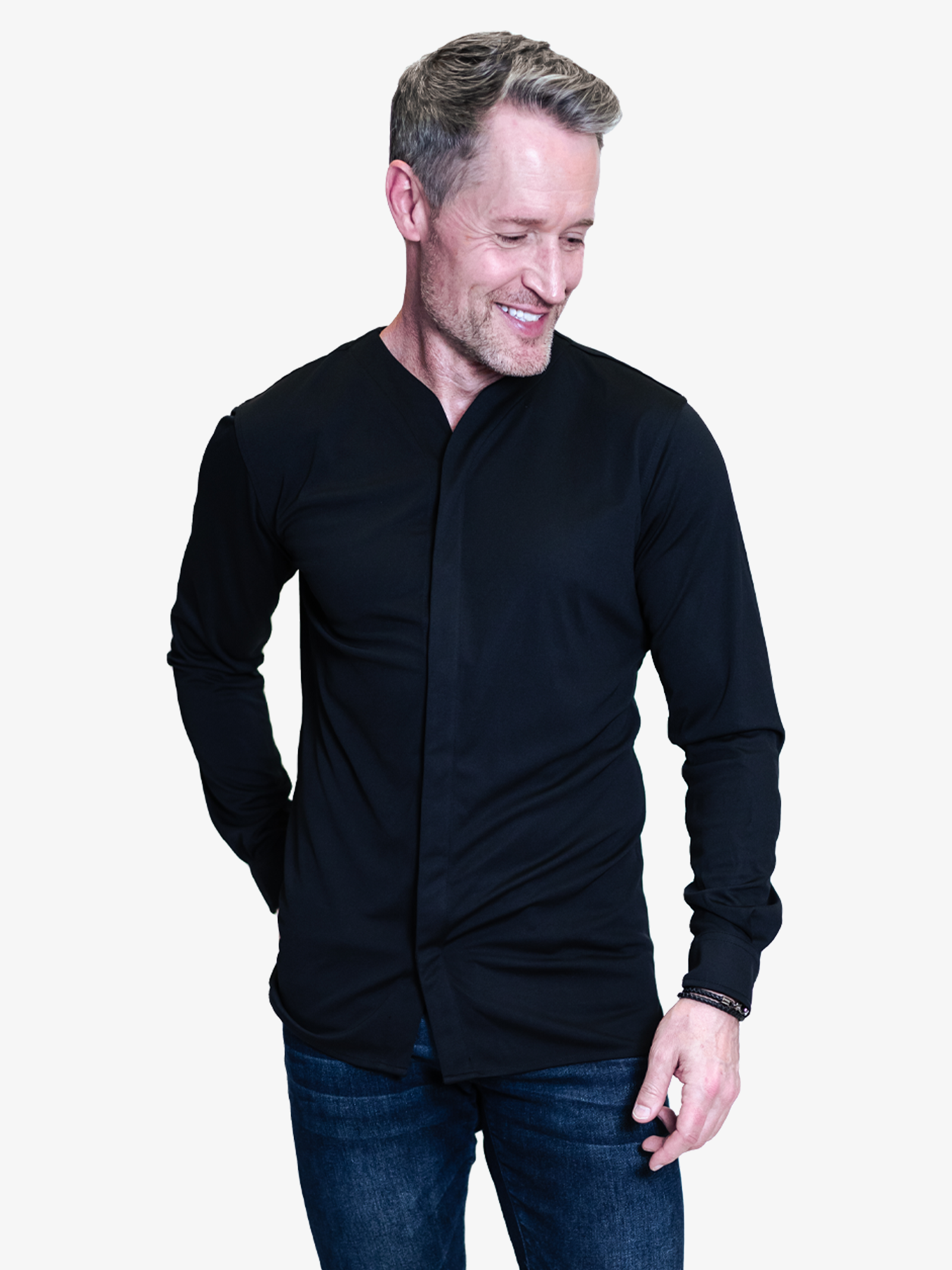 Black Denim Full Sleeves Shirt|293296301