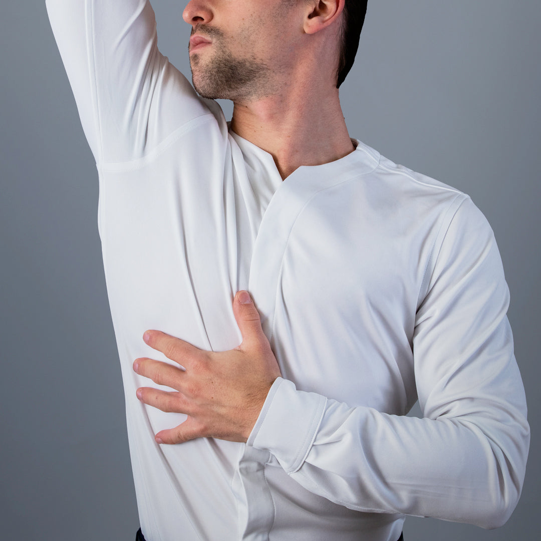 A man wearing the ultimate breathable dress shirt